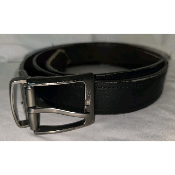 Columbia Mens 42" Length Black Brown Bonded Leather Reversible Casual Dress Belt - Picture 1 of 11
